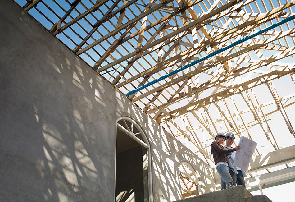 Construction workers on site