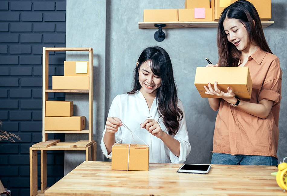 Asian women packaging