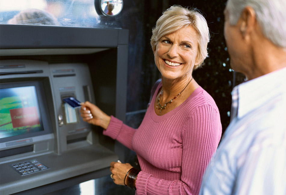 Older woman at ATM