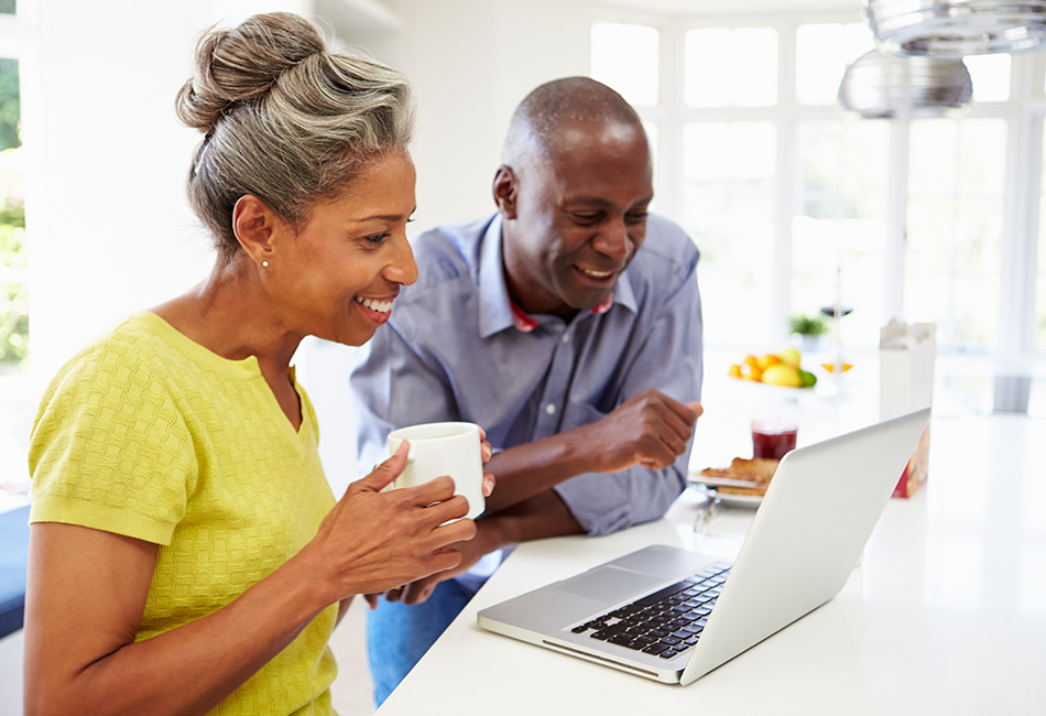 African American couple at the computer