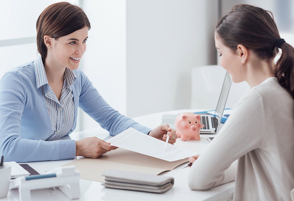 Woman meeting with financial planner