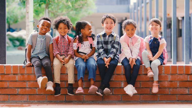 multicultural elementary school students