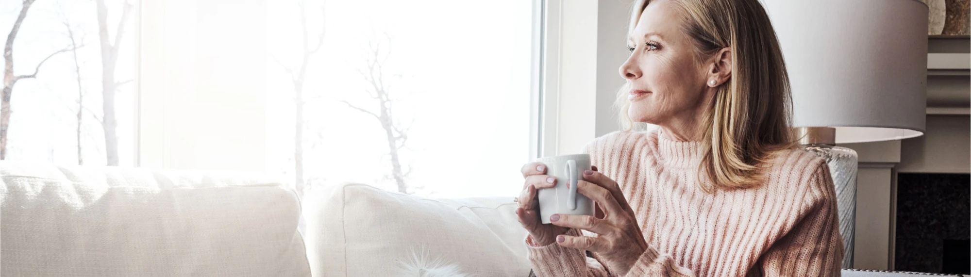 Older Woman at home with coffee