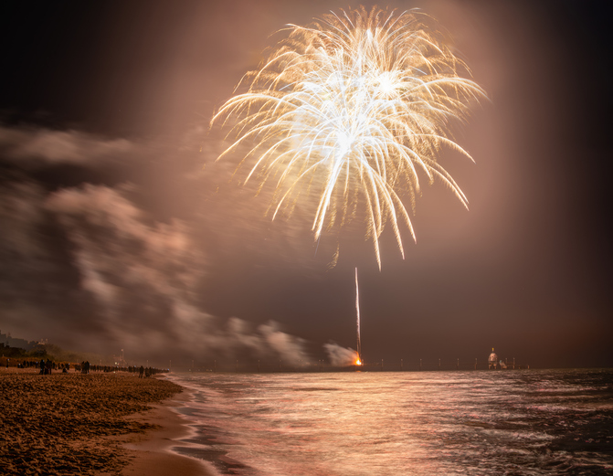 fireworks at the beach