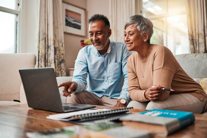 older couple using laptop