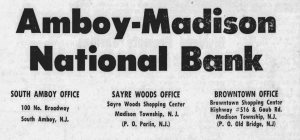 Amboy-Madison National Bank ad